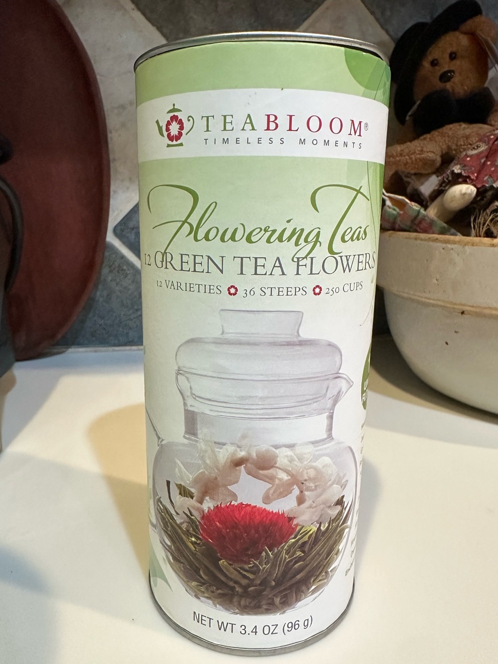 2020 TEABLOOM FLOWERING GREEN TEA FLOWERS 11 CT COLLECTIBLE TIN HEALTHY HOT COLD - Picture 6 of 12